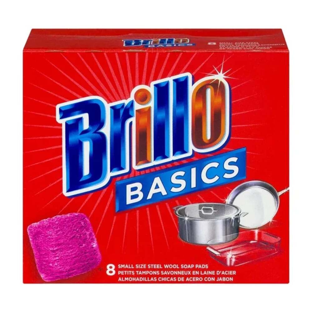 Brillo Basics Small Size Steel Wool Soap Pads, 8 Count
